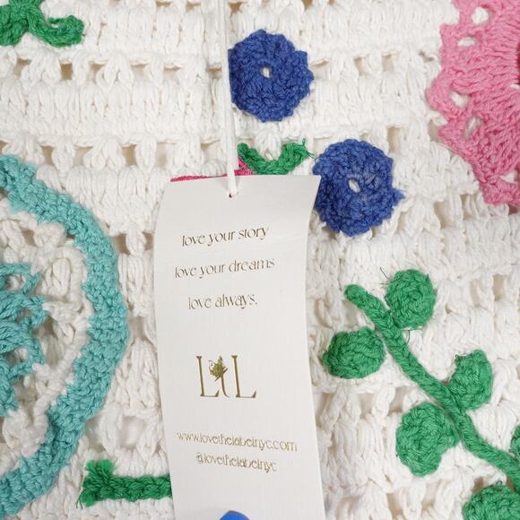 Love the Label Tuckernuck Ivory Leighton Skirt Crochet Floral Retro Sz M 2743-38 - Picture 8 of 14